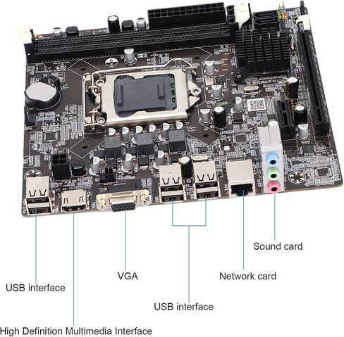اللوحة الأم DDR3 للكمبيوتر الشخصي، DDR3 1066/1333/1600، مجموعة شرائح Intel H61، تدعم وحدة المعالجة المركزية Core I7 I5 I3، تدعم معالج Intel مقبس 1155، PCIE 16X/SATAII/Audio/USB/HDMI Interfacec in Kuwait