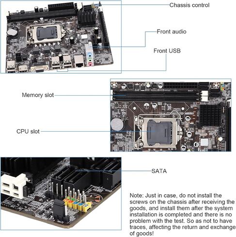 اللوحة الأم DDR3 للكمبيوتر الشخصي، DDR3 1066/1333/1600، مجموعة شرائح Intel H61، تدعم وحدة المعالجة المركزية Core I7 I5 I3، تدعم معالج Intel مقبس 1155، PCIE 16X/SATAII/Audio/USB/HDMI Interfacec in Kuwait