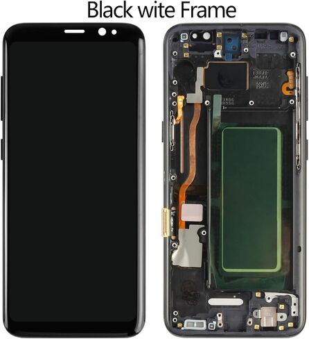 شاشة OLED بديلة لهاتف Samsung Galaxy S8 LCD لشاشة G950FD G950W G950S G950K G950L G9500 مجموعة محول رقمي لشاشة تعمل باللمس مع أجزاء إصلاح + واقي شاشة (أسود مع إطار) in Saudi Arabia