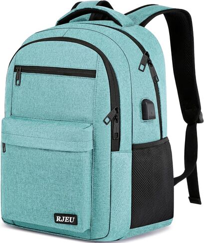 School Backpack for Teen Boys, Casual Backpack for Men and Women,15.6 inch Laptop Bookbag with USB Charging port for Business Work College, Black in Saudi Arabia