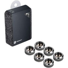 Bitspower G1/4" to Enhance Multi-Link Fitting for 16mm OD Rigid Tubing, Black Sparkle, 6-pack