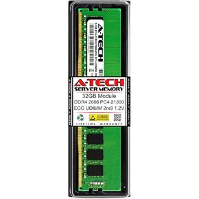 A-Tech 32GB Replacement for Samsung M391A4G43MB1-CTD - DDR4 2666MHz PC4-21300 ECC UNBUFFERED UDIMM 2rx8 1.2v - Single Server Memory Ram Stick
