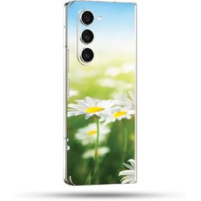 MightySkins Skin Compatible with Samsung Galaxy Z Fold 5 Full Wrap - Field of Daisies | Protective, Durable, and Unique Vinyl Decal wrap Cover | Easy to Apply & Change Styles | Made in The USA