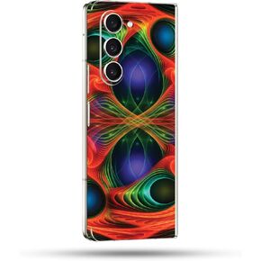 MightySkins Skin Compatible with Samsung Galaxy Z Fold 5 Full Wrap - Fabric Fractal | Protective, Durable, and Unique Vinyl Decal wrap Cover | Easy to Apply & Change Styles | Made in The USA