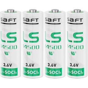 4 Pack LS14500 AA 3.6V Li-SOCl2 Lithium 2600mAH Batteries Use for Security System Device PLC Facility Batteries