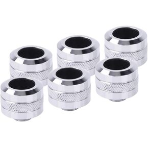 Alphacool Eiszapfen PRO HardTube G1/4" Fitting, 16mm OD, Chrome, 6-pack