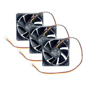3Pack 80mmX80mmX30Xmm 8025 12V DC 0.27A Cooling Fan for Desktop Computers