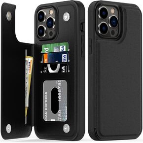 bemal for iPhone 12 Pro Max Case,Luxury Flip Folio Leather Wallet Case Cover with Fashion Designs for Men Women Girls,Card Slots Protective Phone Case for iPhone 12 Pro Max 6.7" Black