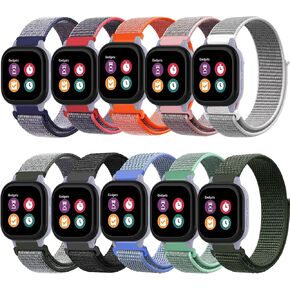 10 Pack Nylon Kids Watch Bands,Compatible with Gizmo Watch 3 2 1/Gabb Watch 3 2 1/SyncUP Watch Bands,Hook & Loop Soft Breathable Replacement Straps Smartwath Band for Boys & Girls