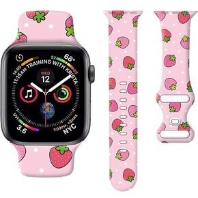 Watch Band Compatible with Apple Watch 38mm 40mm 41mm 42mm 44mm 45mm Soft Silicone Wristbands Replacement Strap with Classic Clasp for iWatch Series SE 8 7 6 5 4 3 2 1 Utral for Women