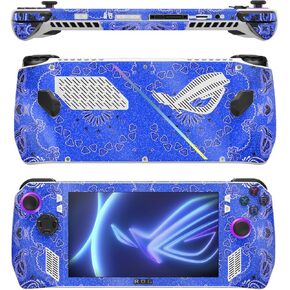 MightySkins Glossy Glitter Skin Compatible with Asus ROG Ally - Blue Bandana | Protective, Durable High-Gloss Glitter Finish | Easy to Apply