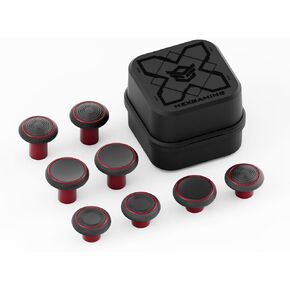 HEXGAMING Replacement Thumbsticks 2 Height Domed & Concave Grips for New Edge, New Spike, and Ultra X Controllers - Base Part is NOT Included - Gray Black