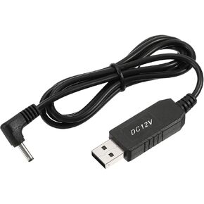 YOKIVE DC 5V to DC 12V USB Step Up Voltage Converter, Power Cable with DC Elbow Jack 3.5mm x 1.35mm,Great for Routers, Car Driving Recorder (Black, 6W 1A)