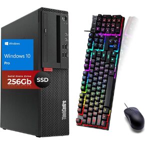 Lenovo ThinkCentre M710S SFF PC Desktop Computer, Intel Core 6th 3.7GHz, 16GB RAM, 256GB SSD, VGA, DP, Wifi, RGB Keyboard&Mouse, Windows10 Pro (Renewed)