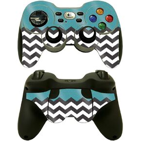 MightySkins Glossy Glitter Skin Compatible with Logitech Wireless Gamepad F710 - Pink Chevron | Protective, Durable High-Gloss Glitter Finish | Easy to Apply and Change Styles | Made in The USA