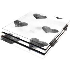 MightySkins Glossy Glitter Skin for Sony PS4 Pro Console - Ink Hearts | Protective, Durable High-Gloss Glitter Finish | Easy to Apply, Remove, and Change Styles | Made in The USA