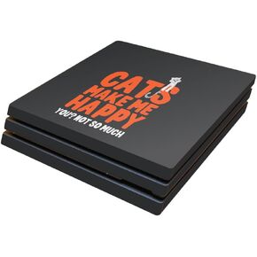 MightySkins Skin Compatible with Sony Playstation 4 Pro PS4 – Cats Make Me Happy | Protective, Durable, and Unique Vinyl Decal wrap Cover | Easy to Apply, Remove, and Change Styles | Made in The USA