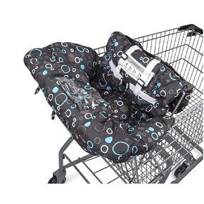 Premium Shopping Cart Cover & High Chair Cover, Easy Install, Harness System, Soft Comfort Cushioning, Universal Size (Black)