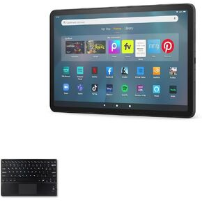 BoxWave Keyboard Compatible with Amazon Fire Max 11 (2023, 13th Gen) - SlimKeys Bluetooth Keyboard with Trackpad, Portable Keyboard with Trackpad - Jet Black
