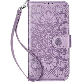 Galaxy S24 Ultra Wallet Case, [RFID Blocking] 3 Card Holder Stand with Credit Card Slot PU Leather Magnetic Protective Flip Cover for Galaxy S24 Ultra (Dark Purple)
