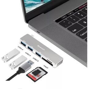 5-in-1 USB C Hub, USB C Docking Station, Multiport USB Hub, USB 3.0, TF/SD, for MacBook M1 Air Pro Adapter, for iPad, for Switch, Chromecast, Dell, Surface, Windows and other USB-C devices