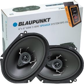 BLAUPUNKT BPS-E683 6x8 3-Way Car Speakers 120W - High-Performance, Full-Range Sound, Easy Installation – Pair Bundle with Gravity Magnet Phone Holder