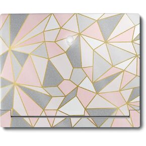 MightySkins Glossy Glitter Skin Compatible with Alienware X16 R1 (2023) Full Wrap Kit - Rose Gold Polygon | Protective, Durable High-Gloss Glitter Finish | Easy to Apply | Made in The USA