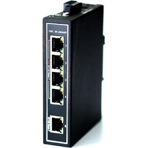 WIWAV WDH-5ET-POE 10/100Mbps Unmanaged 5-Port PoE Industrial Ethernet Switches with DIN Rail/Wall-Mount (UL Listed,Fanless,-30℃~75℃)