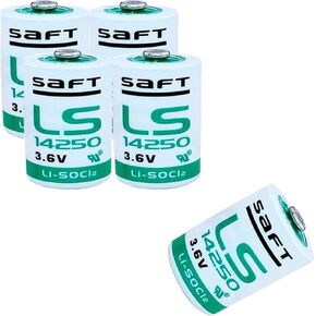 (5 Pack) ls14250 Lithium 3.6v Batteries 1200mAh for saft ls14250 3.6v Battery LS 14250 C 1/2 AA 3.6v Lithium Battery