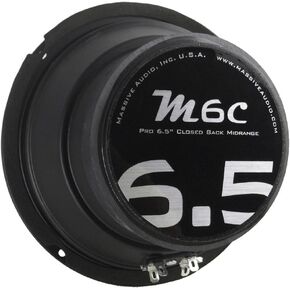 Massive Audio M6C - 6.5 Inch, 280 Watt, Pro Audio Midrange Closed Back Speaker for Cars, Stage and DJ Applications. Sold Individually.