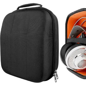 Geekria Shield Headphones Case Compatible with AKG K 240, K 92, Q701, K 712 Pro, K 702, K 701, N90Q, M220, K 553 Case, Replacement Hard Shell Travel Carrying Bag with Cable Storage (Black)