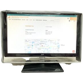 The Perfect Dust Cover, White Vinyl Cover with Clear Front Compatible with 24-inch LED/LCD Monitors, Anti Static and Waterproof Cover Dimensions 23''W x 3''D x 16''H by The Perfect Dust Cover