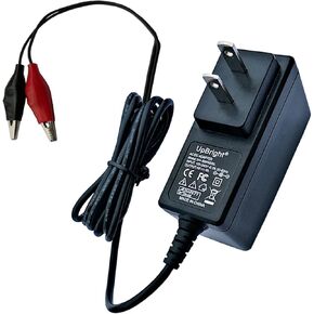 UpBright 12V AC/DC Adapter Alligator Clips Smart Charger Compatible with PowerStar F120-010-W Peg Perego 12 Volt 1.2Ah 4Ah 5Ah 6Ah 7Ah 8Ah 9AH Sealed Lead Acid SLA Battery 12 V Power Supply Cord Cable