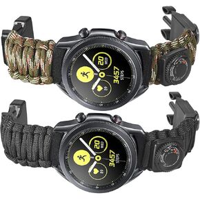Onewly Compatible with Samsung Galaxy Watch 3 Band 45mm,Multi-Functional Outdoor Survival Umbrella Rope 22mm Watch Strap for Gear S3 Frontier/Classic/Galaxy Watch 46mm(2019)