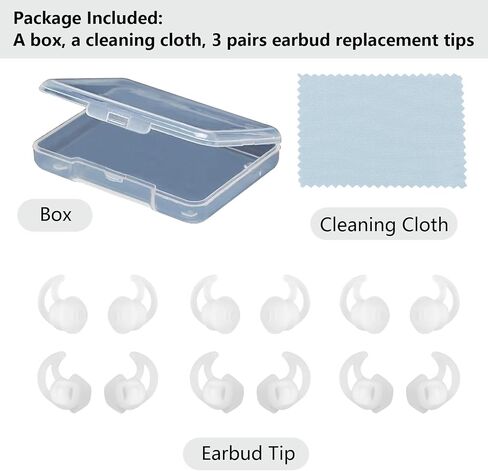 Silicone Replacement Earbud Tips Earbud Covers Compatible with Bose QC20 QC20i SoundSport SIE2i IE2 IE3 Headphone Earbud Rubber Tips Ear Tips 3 Pairs S M L in Saudi Arabia
