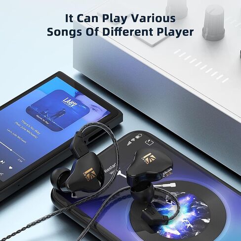 سماعة أذن KBEAR KS1، سماعات رأس سلكية ستيريو داخل الأذن، سماعة رأس ديناميكية داخل الأذن بدائرة مغناطيسية مزدوجة، كابل قابل للفصل لإلغاء الضوضاء عالي الدقة in Kuwait