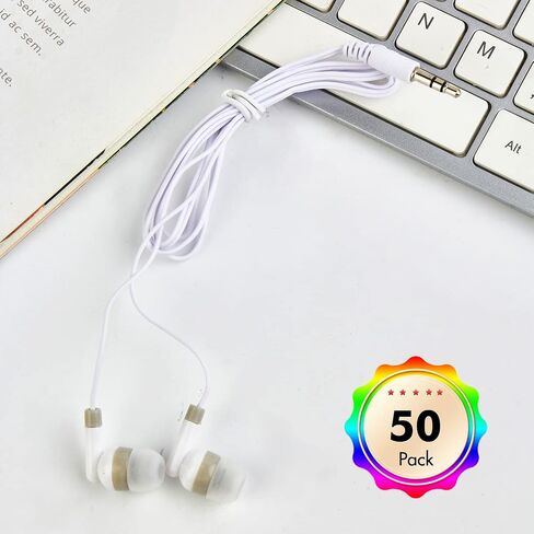 CN-Outlet Wholesale Earbuds Bulk Headphones Individually Bagged 50 Pack for iPhone, Android, MP3 Player for Schools, Libraries, Hospitals (Blue) in Saudi Arabia
