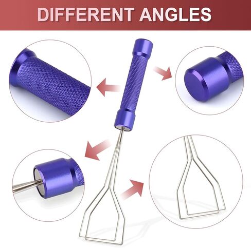 YIMAGUJRX Keycap Puller، أداة إزالة لوحة المفاتيح، أداة سحب المفاتيح لأغطية مفاتيح لوحة المفاتيح الميكانيكية، مصنوعة من سبائك الألومنيوم (JR-KP-V3، بنفسجي) in Kuwait