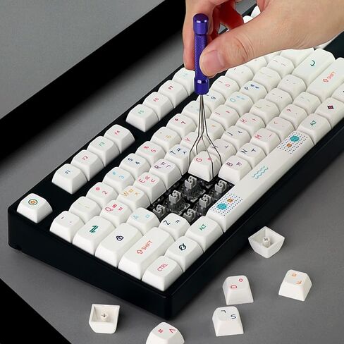 YIMAGUJRX Keycap Puller، أداة إزالة لوحة المفاتيح، أداة سحب المفاتيح لأغطية مفاتيح لوحة المفاتيح الميكانيكية، مصنوعة من سبائك الألومنيوم (JR-KP-V3، بنفسجي) in Kuwait