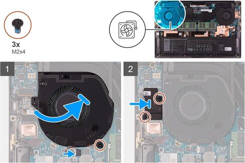 Deal4GO Right Side Graphics GPU Cooling Fan DJH35 0DJH35 EG50050S1-CG00-S9A Replacement for Dell XPS 15 9500 9510 Precision 5550 5560 in Saudi Arabia