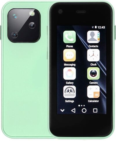 XS13 Unlocked Smartphone, 2.5inch 3G Mini Mobile Phone for Android 6, Dual Sim, 1GB/8GB, Dual Camera Business Backup Phone, Lightweight and Easy to Carry, 1580mAh Battery(Green) in Saudi Arabia