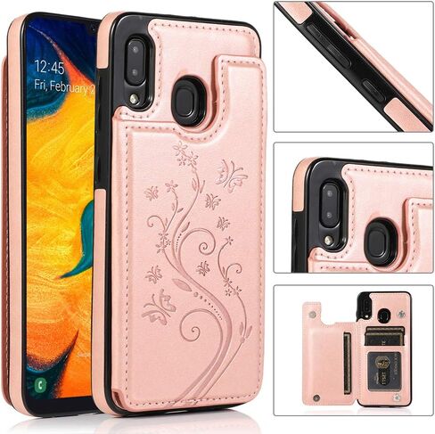 حافظة هاتف لهاتف سامسونج جالاكسي A20 A30 مع واقي شاشة من الزجاج المقسى وحامل بطاقات وغطاء محفظة جلدي قابل للطي وإكسسوارات خلوية Glaxay M10s A 20 30 Gaxaly 20A SM A205G حافظات للنساء والفتيات باللون الأخضر in Kuwait