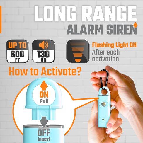 Personal Safety Alarm Keychain for Women – 3 Pack USB Rechargeable Protection Emergency Siren Key Chain with Light and Low Battery Notice by WETEN (Black Pink Blue) in Saudi Arabia