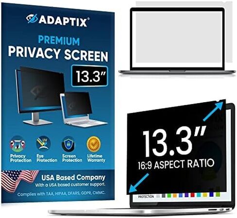 Laptop Privacy Screen 13.3" – Information Protection Privacy Filter for Laptop – Anti-Glare, Anti-Scratch, Blocks 96% UV – Matte or Gloss Finish Privacy Screen Protector – 16:9 (APF13.3W9) in Saudi Arabia