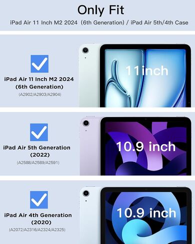 TiMOVO Rotating Case for iPad Air 6th Generation 11 inch M2 2024/iPad Air 5th Generation 2022/iPad Air 4th Gen 2020 10.9 Inch, 90 Degree Rotating Protective Stand Cover for iPad Air Case, Black in Saudi Arabia