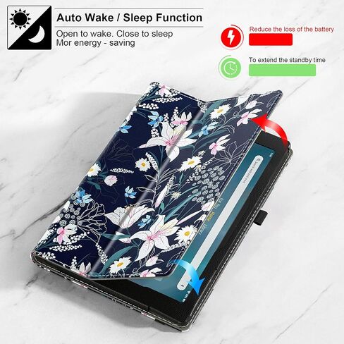 COOWPS Case for Amazon Kindle Fire HD 8 Tablet 8"(12th/10th Generation, 2022/2020 Release) & HD 8 Plus Tablet - Slim Folding Stand Cover with Auto Wake/Sleep and Hand Strap, Black Cat in Saudi Arabia
