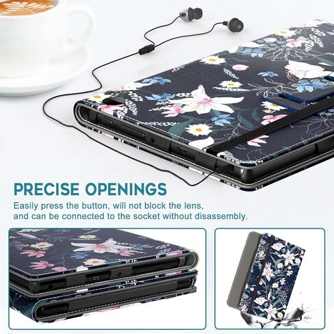 COOWPS Case for Amazon Kindle Fire HD 8 Tablet 8"(12th/10th Generation, 2022/2020 Release) & HD 8 Plus Tablet - Slim Folding Stand Cover with Auto Wake/Sleep and Hand Strap, Black Cat in Saudi Arabia
