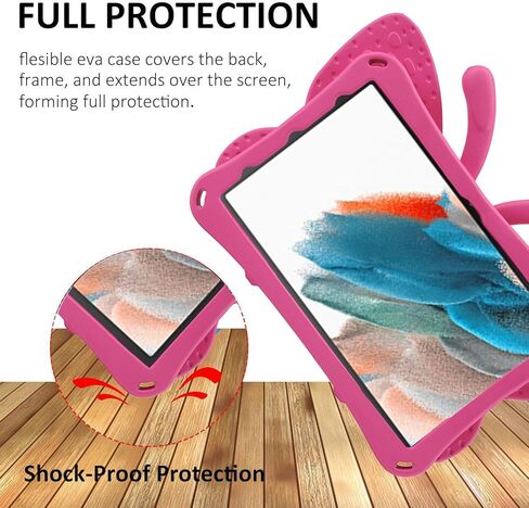 FW متوافق مع حافظة سامسونج تاب A9 بلس 11 على شكل فراشة مع مسند خفيف من أسيتات إيثيلين-فاينيل (EVA) لحماية كاملة من السقوط ومضادة للصدمات ومضادة للأطفال كهدية للأطفال (وردي) in Kuwait
