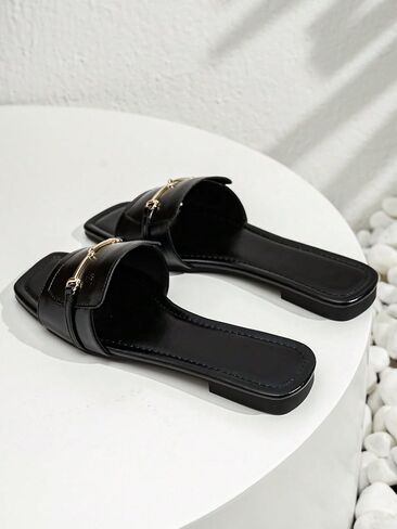 GORGLITTER Women's Faux Pearl Decor Cut Out Flat Sandals Summer Casual Slide Sandals in Saudi Arabia