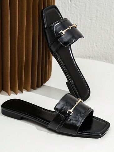 GORGLITTER Women's Faux Pearl Decor Cut Out Flat Sandals Summer Casual Slide Sandals in Saudi Arabia